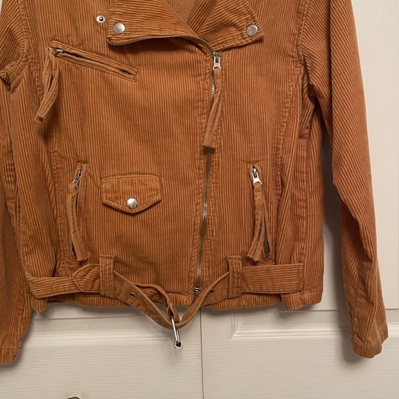 Forever 21 Los Angeles Fall Corduroy Bomber Zip Jacket Small Camel Color - Picture 5 of 13